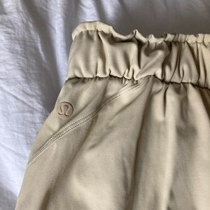 Very lightly worn lululemon pants. Tan, high-waisted, size 4, soft as butter.
